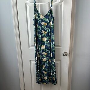Old Navy Smocked Floral Dress in Blue and Green